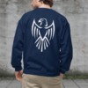Men's Eagle Sweatshirt printed design on Back in blue navy color