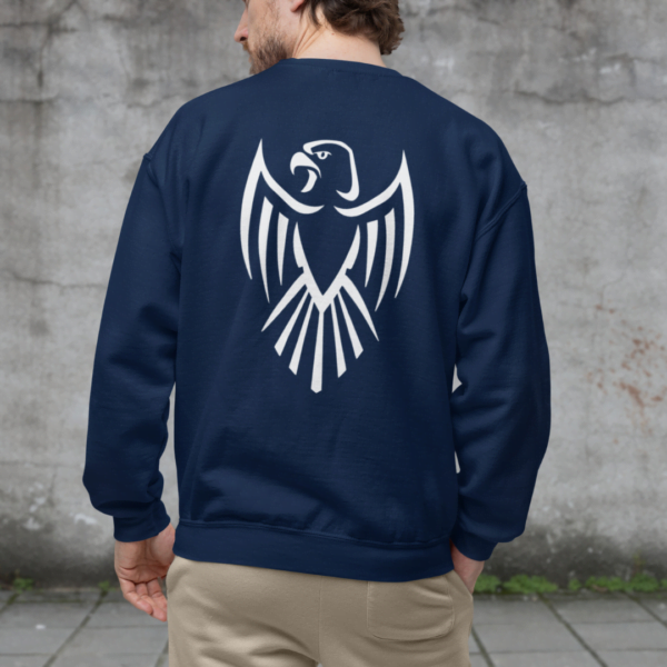 Men's Eagle Sweatshirt printed design on Back in blue navy color