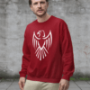 Eagle Sweatshirt - graphic printed on red color fleece