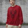 Eagle Sweatshirt - graphic printed on red color fleece