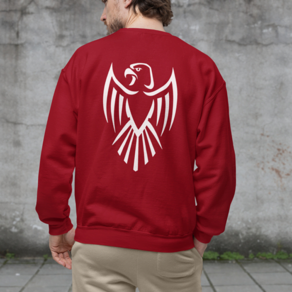 Eagle Sweatshirt printed design on Back in red color
