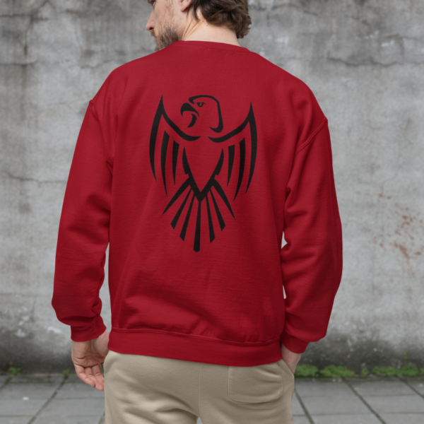 Eagle Sweatshirt printed design on Back in red color