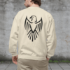 Eagle Sweatshirt printed design on Back in sand color