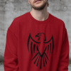 Eagle Sweatshirt - graphic printed on red color fleece