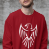 Eagle Sweatshirt - graphic printed on red color fleece