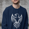 Eagle Sweatshirt - graphic printed on blue navy color fleece