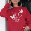Women's Positive Quotes Sweatshirt | HOPE Design with Heart & Butterfly
