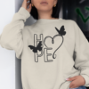 Women's Positive Quotes Sweatshirt | HOPE Design with Heart & Butterfly